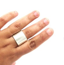 Matte Sterling Silver Pulley Ring   18 mm Band Ring   Personalized Ring   Mens