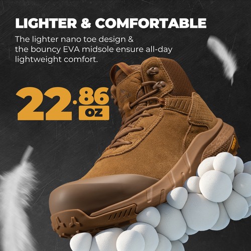 Men Waterproof Composite Toe Work Boots Lightweight Comfortable Safety Boots