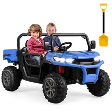 24V Kids Ride On Dump Truck 2-Seater Electric Truck w/ Remote Control Blue