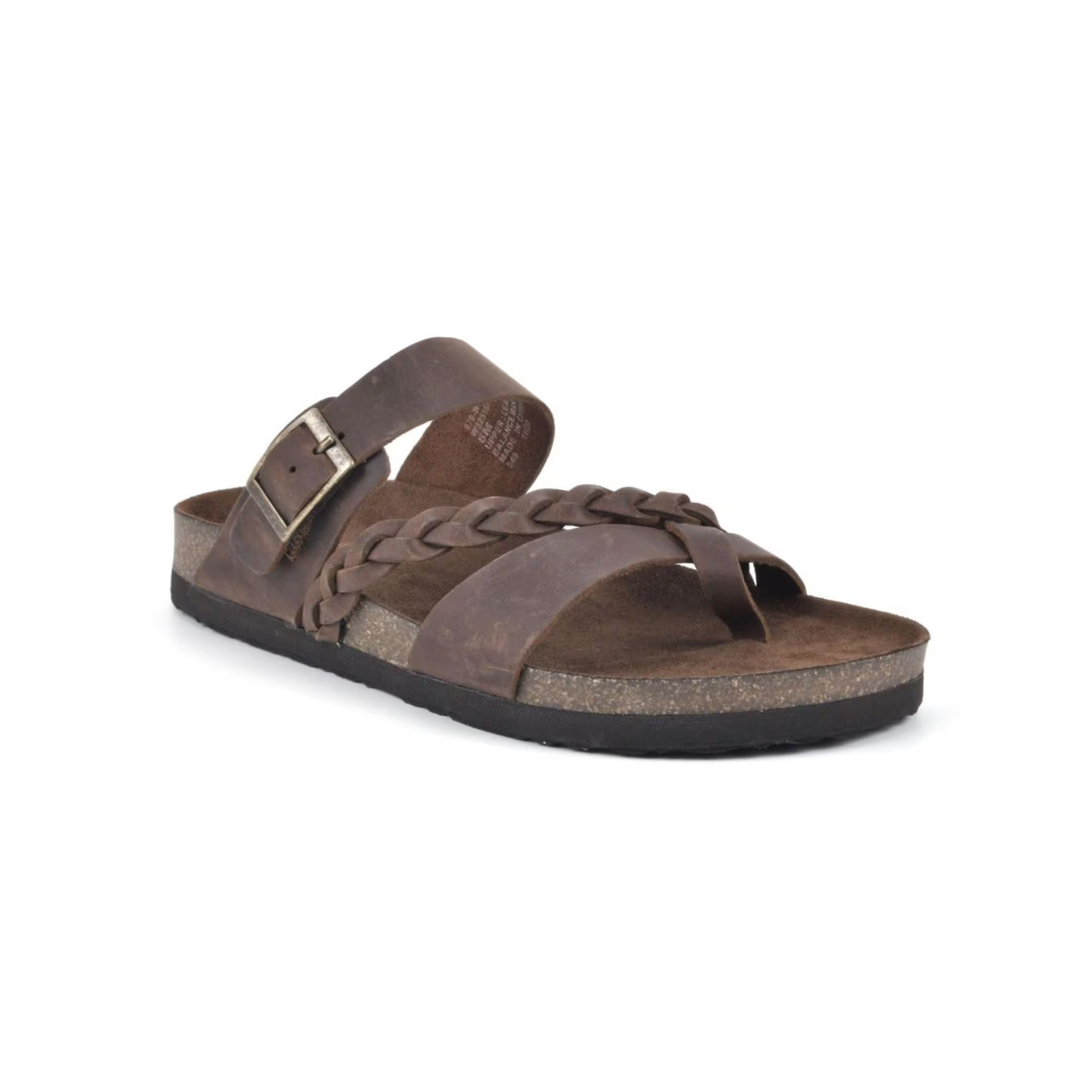 Women's White Mountain Hazy Footbeds Sandal Brown, Leather