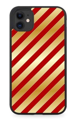 Weihnachten rote und goldene Linien Gummi Handy Hülle Gold Geschenk Stil Druck H800