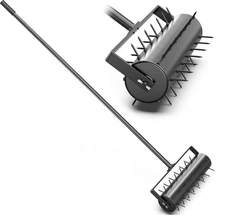 evtmag 18inch Rolling Lawn Aerator Garden Tools for Aeration and Soil Health