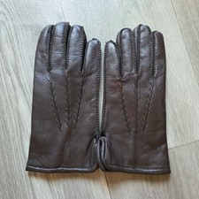 Gates Brown Leather Gloves With Wool Blend Lining