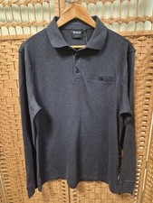 BNWT Barbour Long Sleeve Polo Shirt Top Navy Blue Size Medium TIV