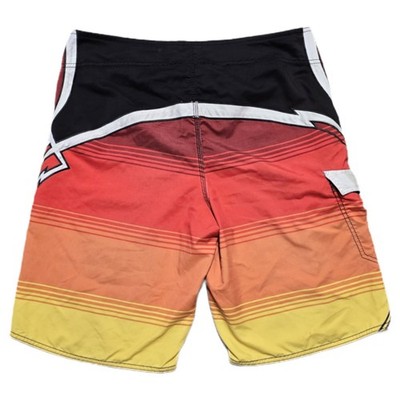 Y2K Vintage Billabong Red Sunset Gradient Swim Trunks Surf Board