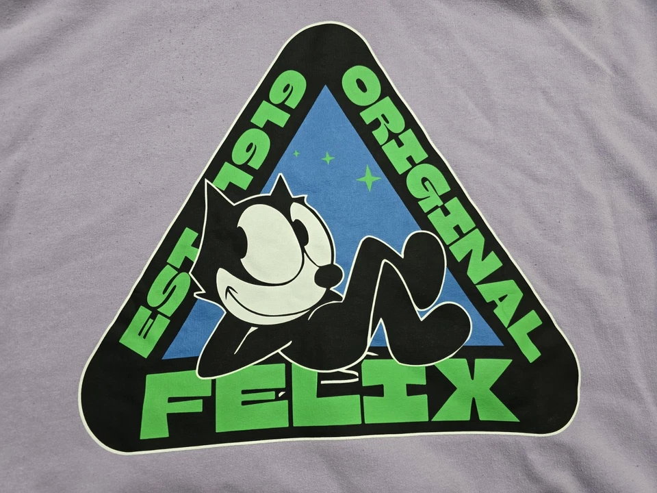 H&M Oversized Printed Fit Hoodie Felix The Cat Unisex Sz M Light Purple  - Image 3 of 4