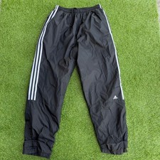 Vtg 90s Adidas Windbreaker Pants Logo Swishy Nylon Mens Size Large Soccer Black
