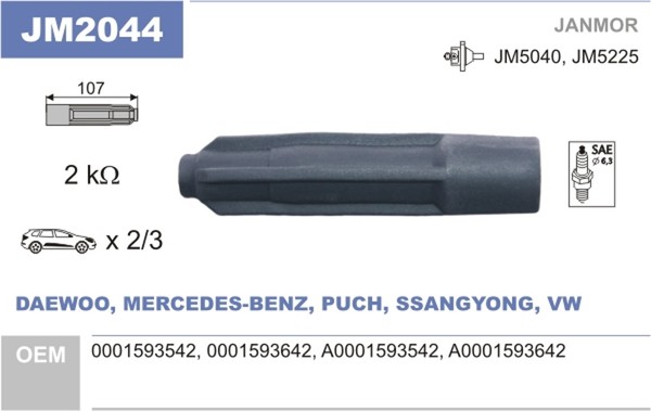 Janmor Stecker ZüNdspule JM2044 FüR VW Puch Daewoo Mercedes Ssangyong Klasse 28-image
