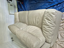 Leather Sofa 3 Seater Beige 210cm L x 90cm W x 90cm H. Collext Only -RM14 Area