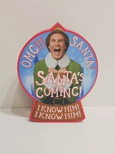 Silver Buffalo Elf “OMG! SANTA!” Large Die Cut MDF Box Wall Sign Featuring Buddy