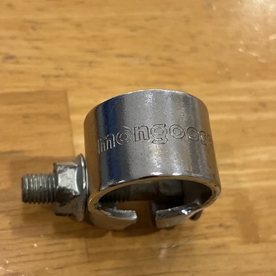 Vintage 1981 Stamped Mongoose BMX Bike Seatpost Clamp 25.4mm Metal Silver  OG
