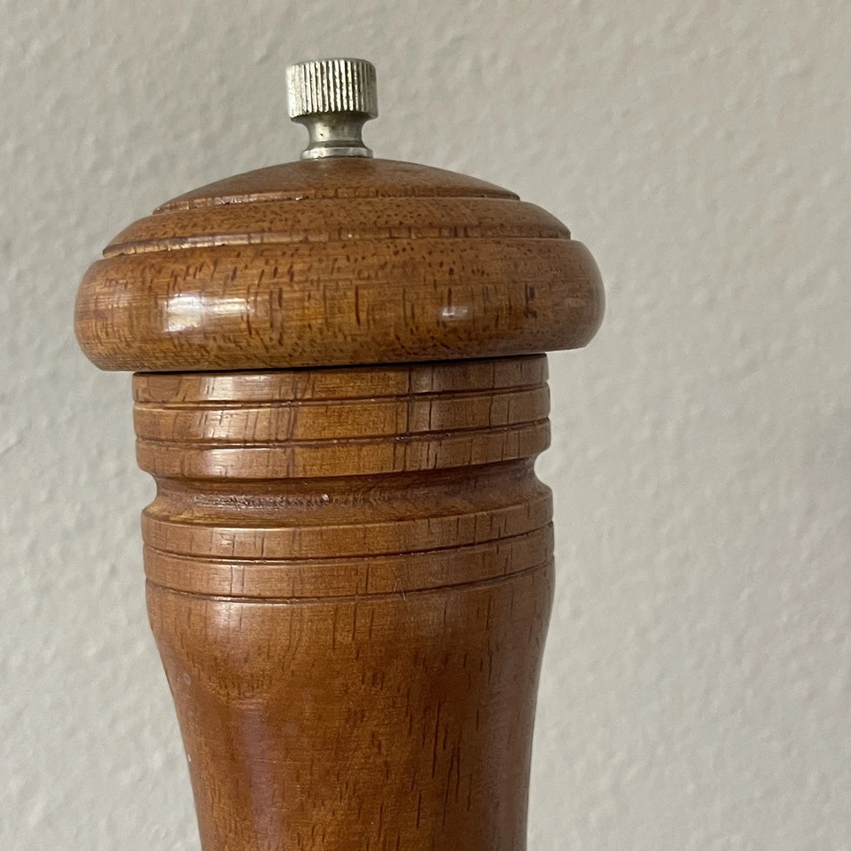 Molinillo de pimienta Thompson antiguo de 17" madera de arce acero al carbono tamaño de restaurante Foto 2 de 4