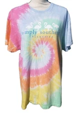 Women’s Simply Southern Tye Dye T-shirt Size L Psalms 93:4 Faith Sea Ocean Love