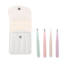 1 Set Portable Eyebrow Tweezer Kit for Bathroom Travel Hotel Colorful