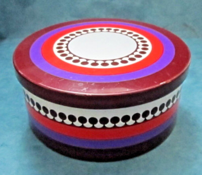 Vintage 70's Simel Vich-Espana Pop-Art round tin box from Baques graphic studio