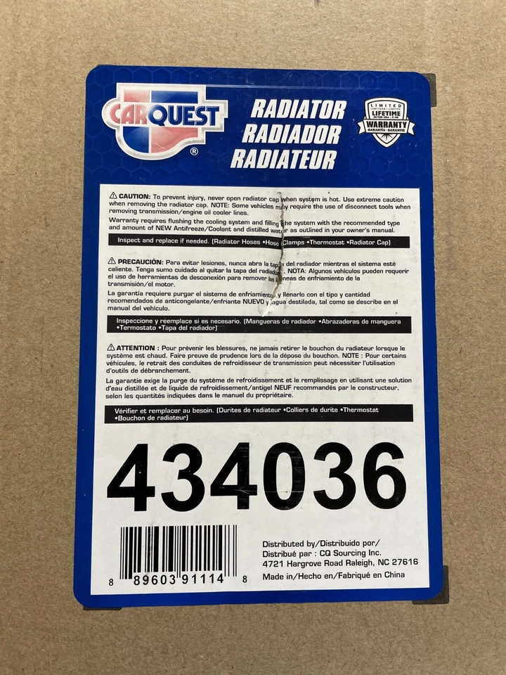 Radiador Carquest Premium 434036 para Jeep Commander Grand Cherokee ('05-'10) Foto 2 de 2