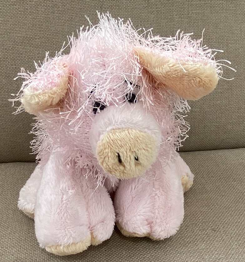 Ganz Webkinz HM002 Pig Pink Plush Hairy Soft Stuffed Farm Animal