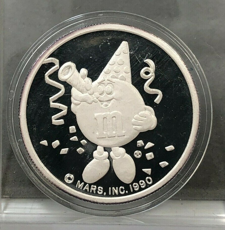 m&m's  超激レア　メダル　limited edition coins 50th Birthday M&M's Chocolate Candies 1940-1990 ~ 1oz .999