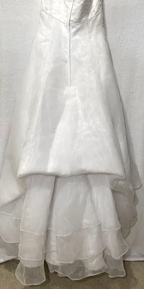 St Tropez Organza Beaded Empire Bodice Wedding Gown (White)- Size 10 - MSRP $900 - Image 2 of 4