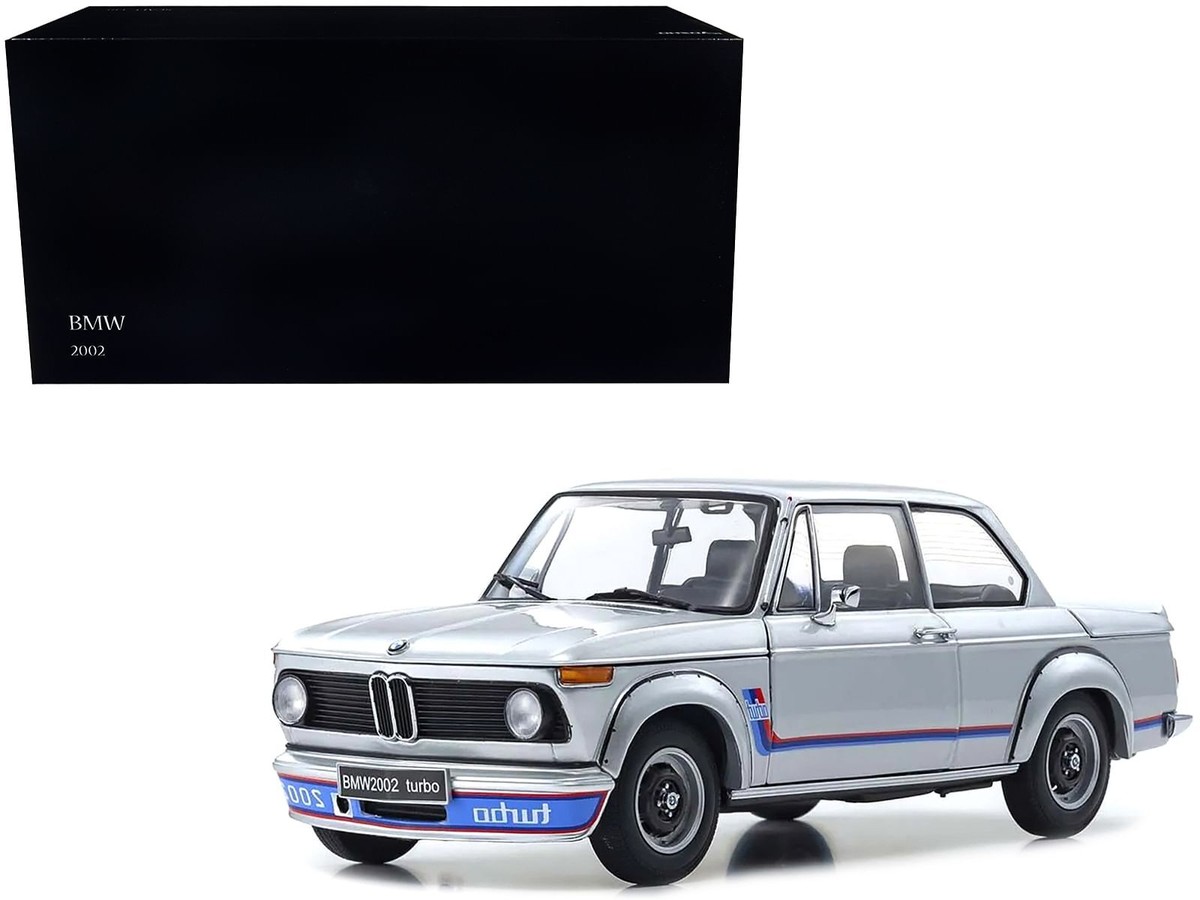 BMW 2002 Turbo Silver with Red and Blue Stripes 1/18 Diecast BMW 2002 Turbo Silver with Red and Blue Stripes 1/18 Diecast