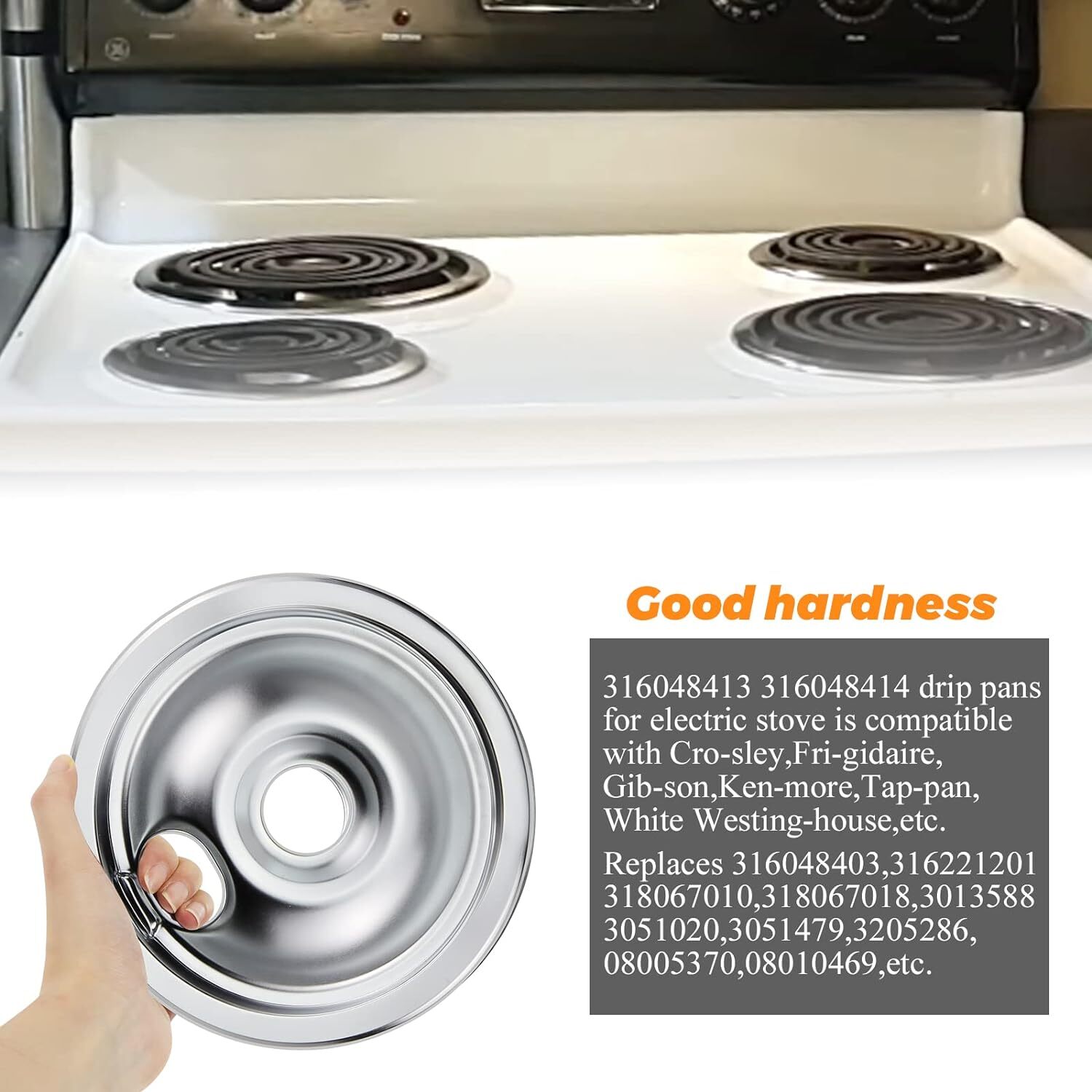 Stove Drip Pan Covers Set For Frigidaire Kenmore Electric Burner Cook