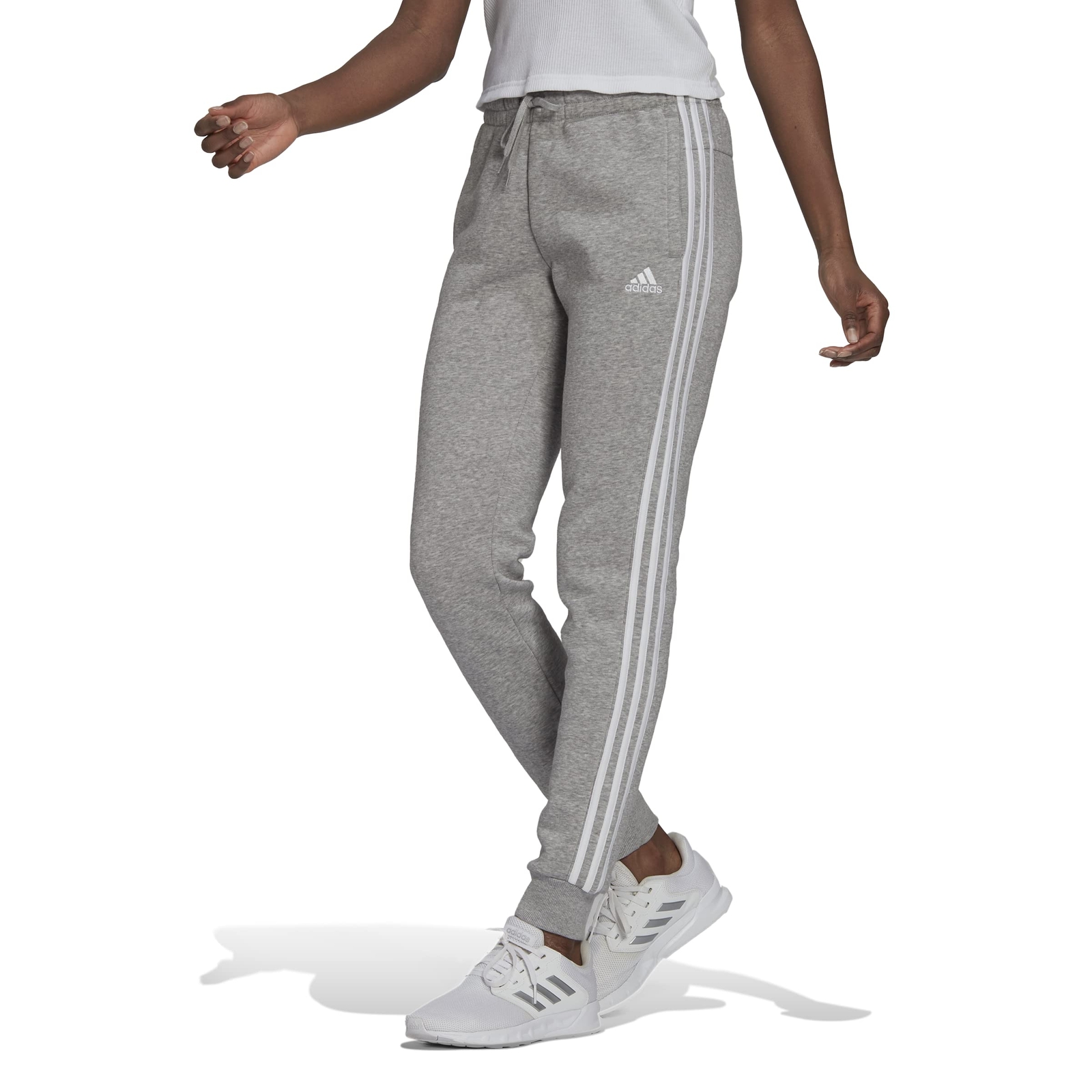 women's cotton fleece 3 stripe jogger