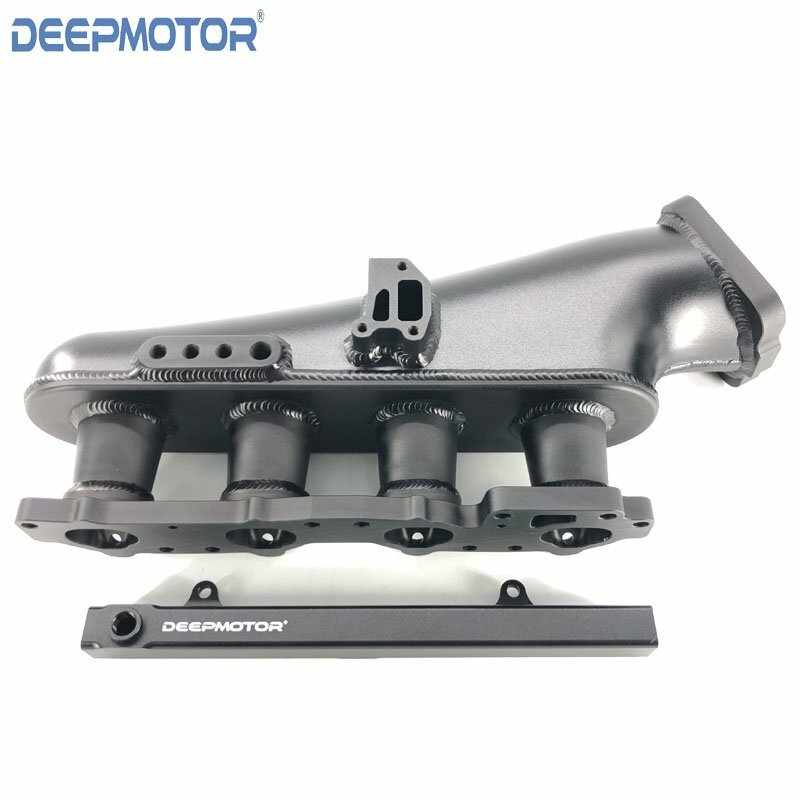 S14 S15 SR20DET 76mm Billet Intake Manifold Fuel Rail Throttle Body Black