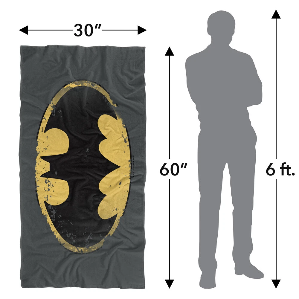 Batman Distressed Shield Officially Licensed Beach Towel 30"x60"