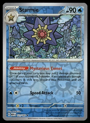 Starmie Reverse Holo NM 121/165 Scarlet & Violet 151 Pokemon Card
