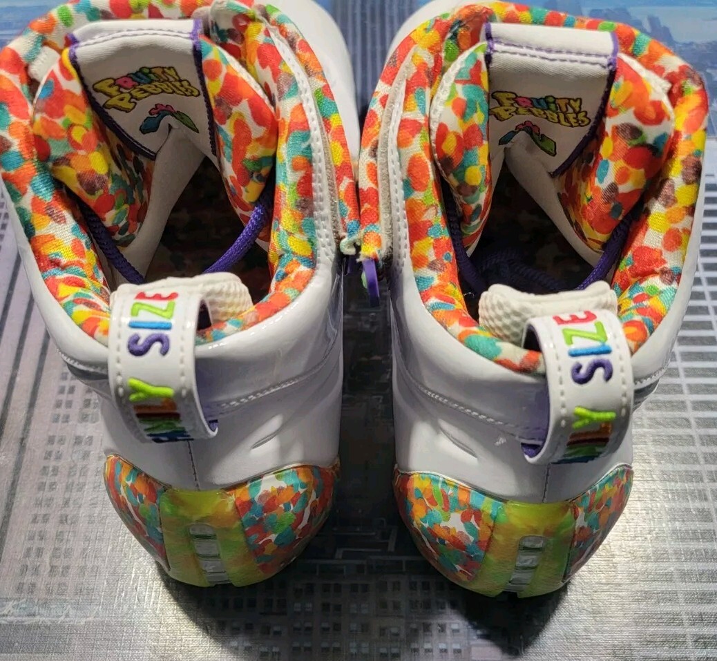 Nike Zoom LeBron IV 4 Fruity Pebbles White/True Red-Mean Green Sz