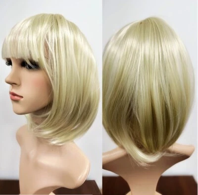 STYLEX PARTY Blonde Bobperücke kurzhaarige Brünette Cosplay süßes Kostüm Kostüm Fransen