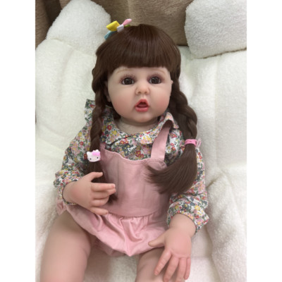 24inch Reborn Toddler Girl Doll Princess w/ Long Hair Brown or Blonde Soft Vinyl