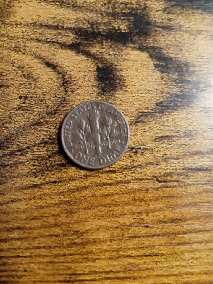 Moneda de diez centavos Roosevelt 1980 ultra rara Denver como nueva doble cara sin error de revestimiento  Foto 2 de 2