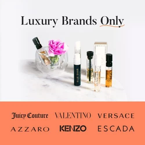 Infinite Scents Perfume Sampler Set for Women: 12 High-end Designer Perfumes + Expert Scent Guide + Deluxe Velvet Gift Pouch for Girlfriend, Wife, Mot