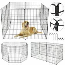 36" 8 Panels Tall Dog Playpen Crate Fence Pet Play Pen Exercise Cage Large Pens