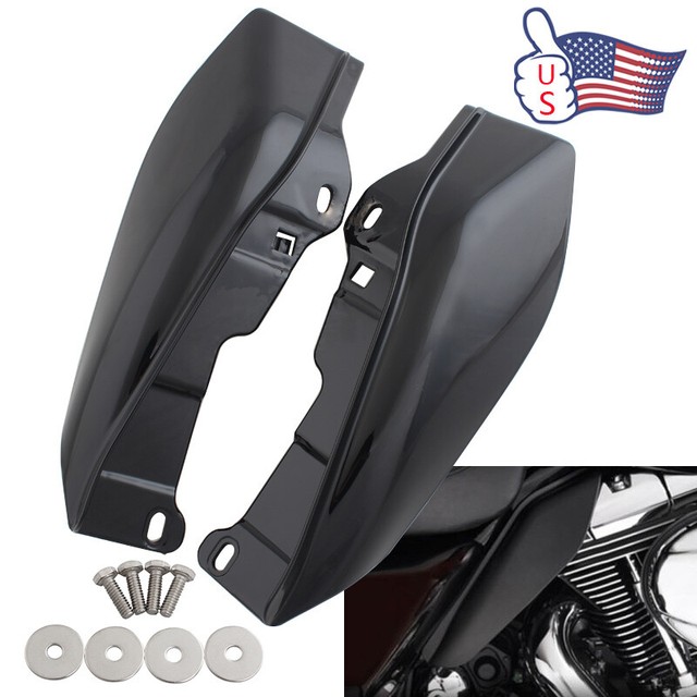 Vivid Black MidFrame Air Heat Deflectors For Harley Touring Road King