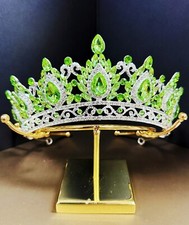 Silver Crown, Emerald Tiara, Princess Tiara, Wedding Headband, Bridal Tiara