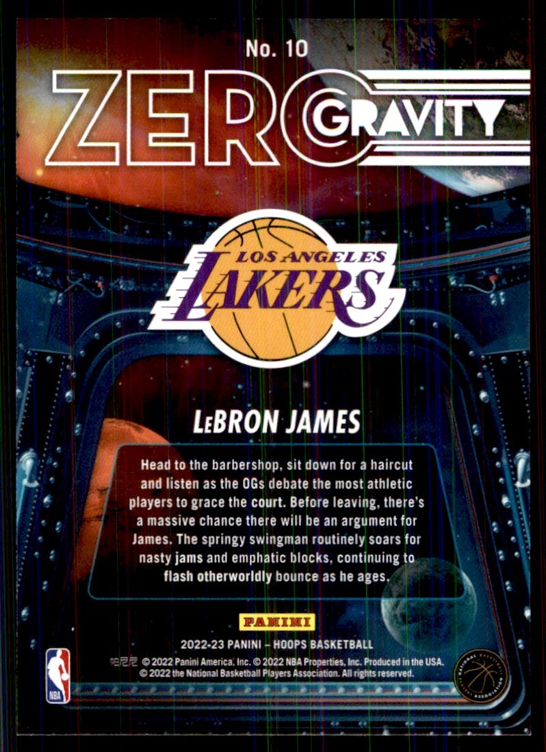 2022-23 Hoops Zero Gravity LeBron James Los Angeles Lakers #10 | eBay