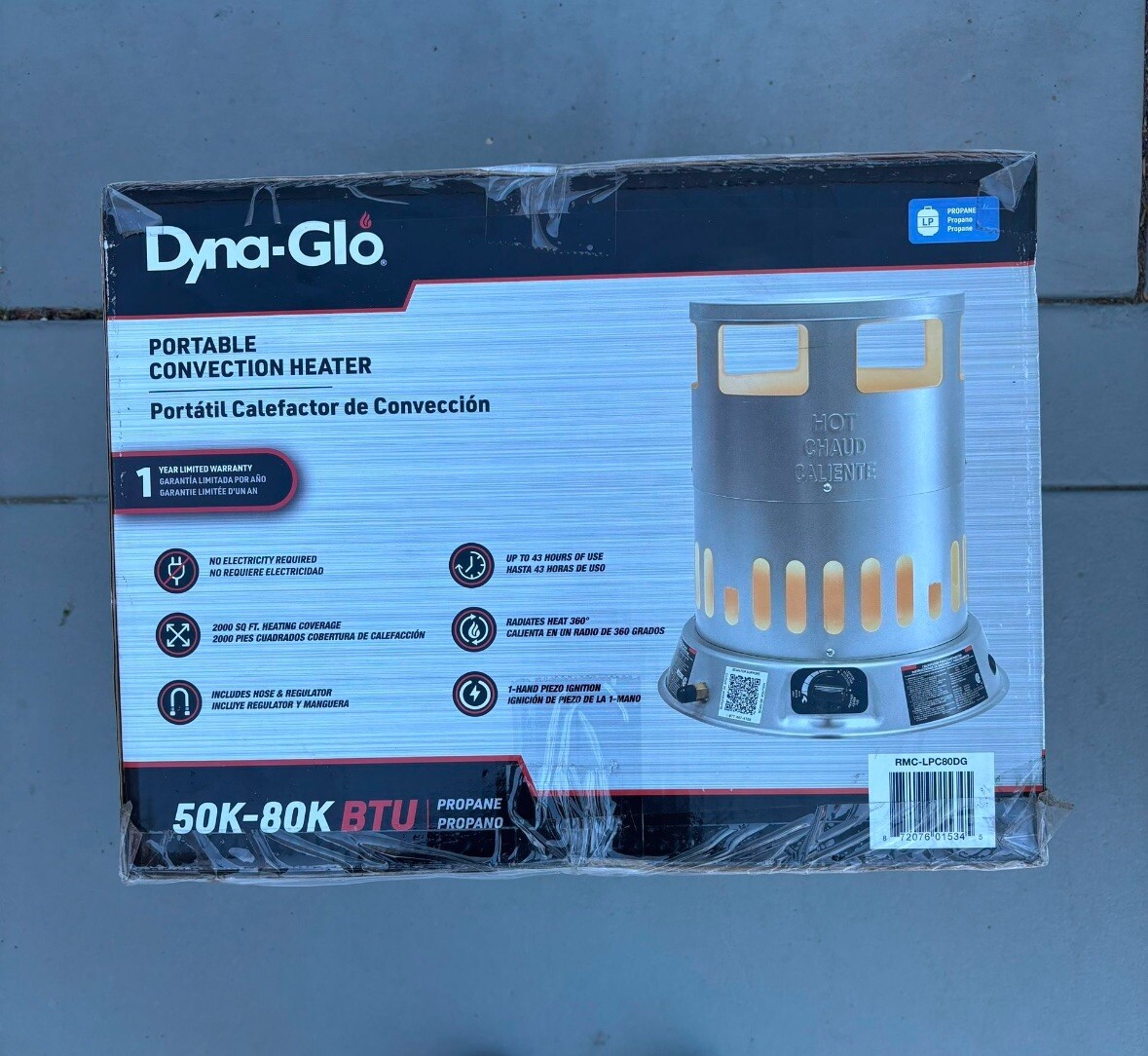 Dyna-Glo RMC-LPC80DG 50 000 to 80 000 BTU Liquid Propane Convection Heater.