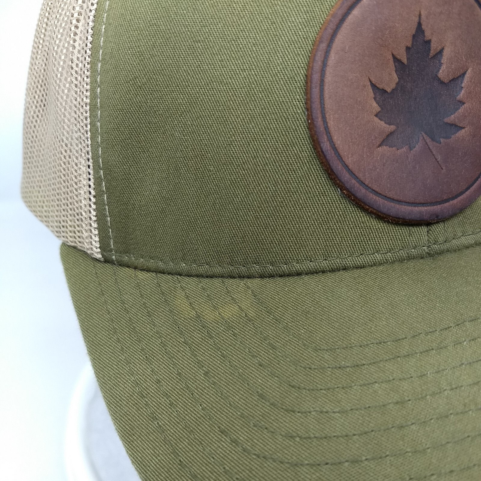 Maple Leaf Leather Patch Snapback Trucker Hat Mul… - image 6