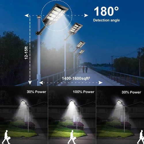 Commercial 990000000LM 1000W Solar Street Light IP65 Dusk to Dawn Road Lamp+Pole - Picture 6 of 24