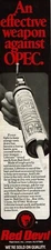 1981 Vintage Print Ad Red Devil An effective weapon against OPEC Lifetime Caulk