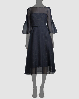 blue and silver lace dress LaDivine CB136CL Prom Dress - Blue