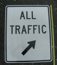 24" X 30" ALL TRAFFIC Highway Road Warning Sign