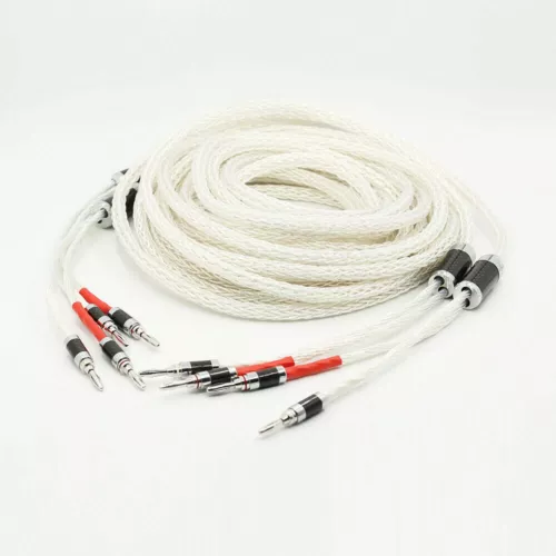 8ag Pure Silver plated OCC Hifi Speaker Cable Hi-end Speaker Wire for Amplifier