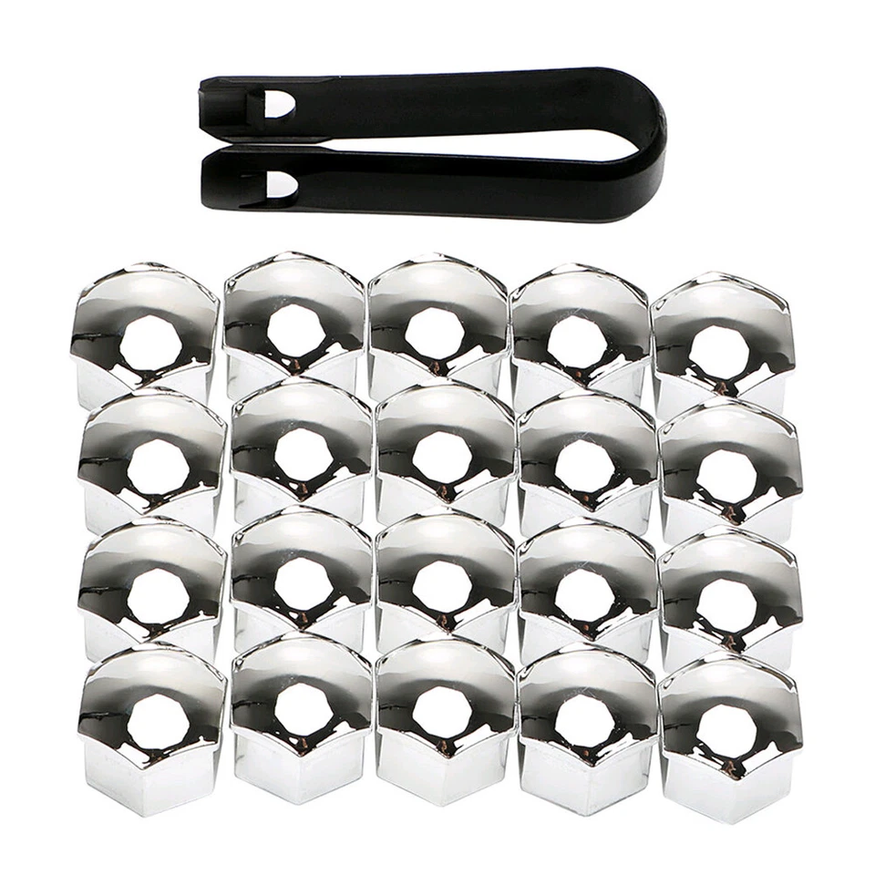Tapas de tuerca de rueda de coche de 20x 17 mm llantas de perno plateadas buje automático cubierta de tornillo accesorios Foto 2 de 4