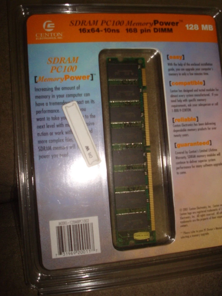 CENTON SDRAM PC100 128MB MEMORY POWER - Image 3 of 3