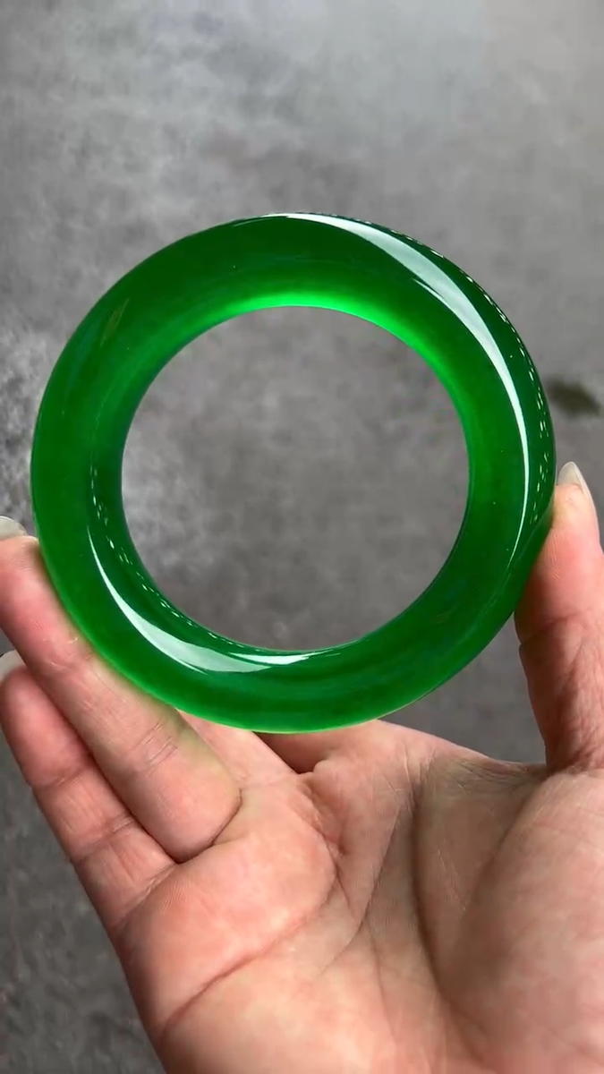 Real natural Myanmar high Ice Green Jade jadeite bracelets Bangle