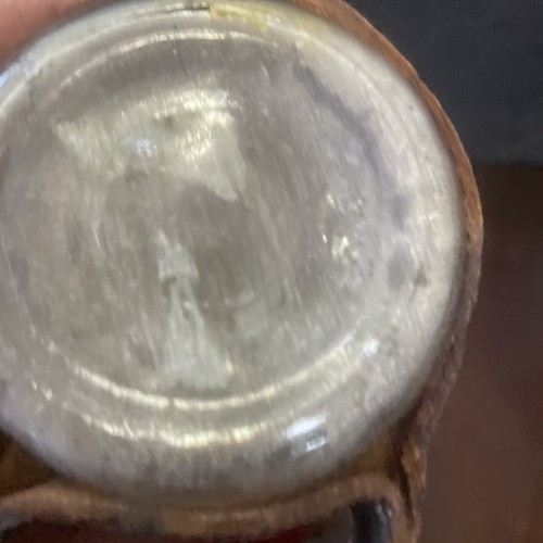 bottiglia latte vintage artigianale in pelle di maiale avvolta  - Foto 7 di 13