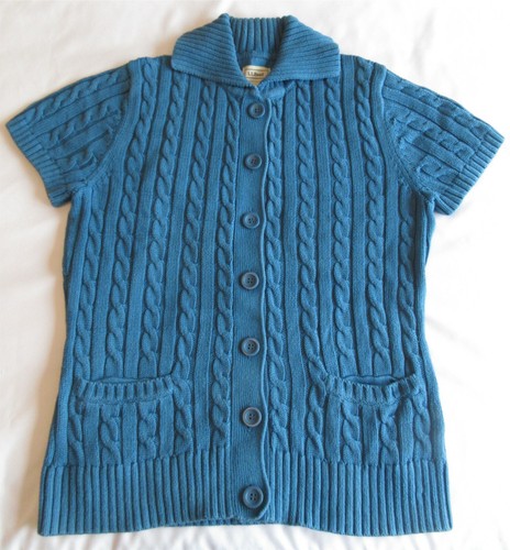 LL Bean Short Sleeve Cable Knit 